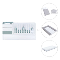 Cuna convertible 70x140 cm blanca/eucalipto · Sero Kubo Eucalyptus K551-M7757