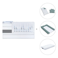 Cuna convertible 70x140 cm blanca/antracita · Sero Kubo Antracita K551-M7758