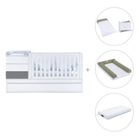 Cuna convertible 70x140 cm blanca/antracita · Sero Kubo Antracita K551-M7758