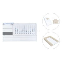 Cuna convertible 70x140 cm blanca/antracita · Sero Kubo Antracita K551-M7758