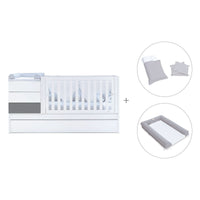 Cuna convertible 70x140 cm blanca/antracita · Sero Kubo Antracita K551-M7758