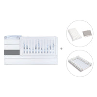 Cuna convertible 70x140 cm blanca/antracita · Sero Kubo Antracita K551-M7758
