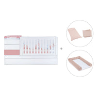 Cuna convertible 70x140 cm blanca/rosa · Sero Kubo Quarzo K551-M7759