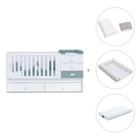 Cuna convertible 70x140 cm blanca/eucalipto · Sero Bubble Eucalyptus K554-M7757
