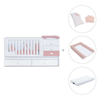 Cuna convertible 70x140 cm blanca/rosa · Sero Bubble Quarzo K554-M7759