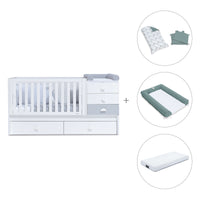 Cuna convertible 70x140 cm en blanco/gris · Sero Bubble K554-M7778