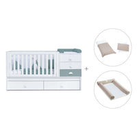 Cuna convertible 70x140 cm blanca/eucalipto · Sero Bubble Eucalyptus K554-M7757