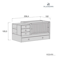 Cuna convertible 70x140 cm blanca/antracita · Sero Bubble Antracita K554-M7758