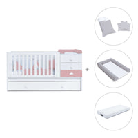Cuna convertible 70x140 cm blanca/rosa · Sero Bubble Quarzo K554-M7759