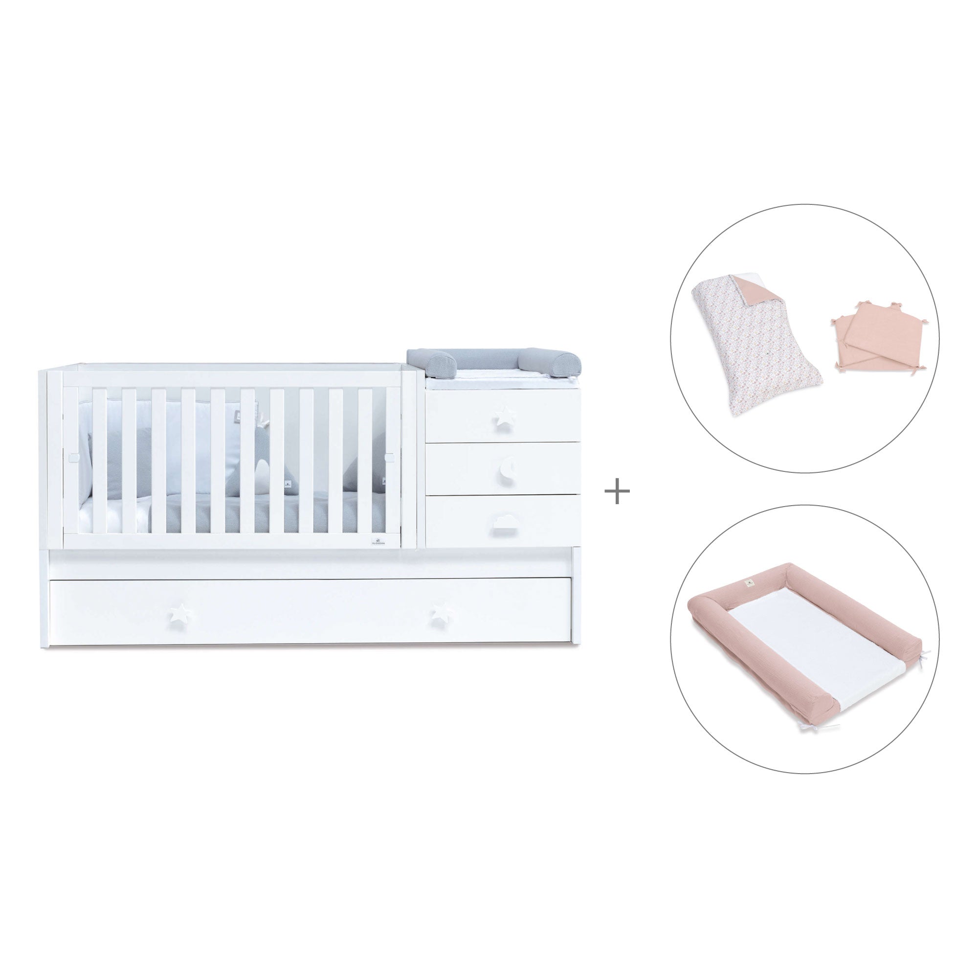 Cuna convertible 70x140 cm en blanco · Sero Bubble K554-M7700