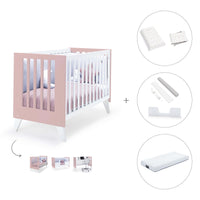 Cuna de colecho 60x120 cm (4en1) rosa pastel · Nexo Due Flamingo C187D-M7742