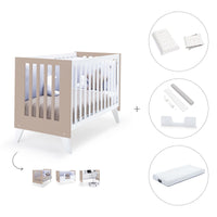 Cuna colecho 60x120 cm (4en1) blanco/beige · Nexo Due Arena C187D-M7753