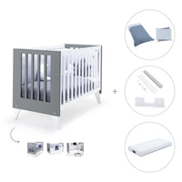 Cuna colecho 60x120 cm (4en1) blanco/antracita · Nexo Due Antracita C187D-M7758
