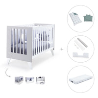 Cuna colecho 60x120 cm (4en1) blanco/gris · Nexo Due Grey C187D-M7778