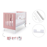 Cuna de colecho 60x120 cm (4en1) rosa · Nexo Due Quarzo C187D-M7759