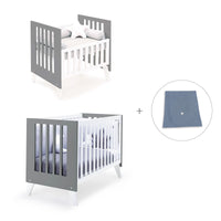 Minicuna y cuna todo en uno (7en1) blanca/antracita · Nexo Tre Antracita C187T-M7758
