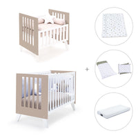 Minicuna y cuna todo en uno (7en1) blanca/beige · Nexo Tre Arena C187T-M7753