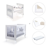 Minicuna y cuna todo en uno (7en1) blanca/gris · Nexo Tre Grey C187T-M7778