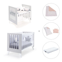 Minicuna y cuna todo en uno (7en1) blanca/gris · Nexo Tre Grey C187T-M7778