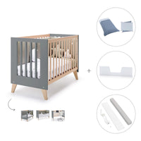 Cuna de colecho 60x120 cm (4en1) madera/antracita · Nexor Due Antracita C187RD-M5895