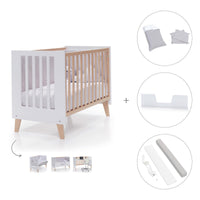 Cuna de colecho 60x120 cm (4en1) madera/blanca · Nexor Due White C187RD-M7795