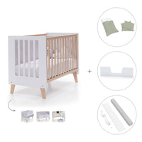 Cuna de colecho 60x120 cm (4en1) madera/blanca · Nexor Due White C187RD-M7795