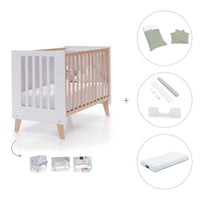 Cuna de colecho 60x120 cm (4en1) madera/blanca · Nexor Due White C187RD-M7795