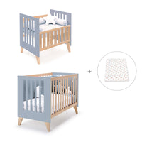 Minicuna convertible en cuna (7en1) madera/azul · Nexor Tre Blu denim C187RT-M4195