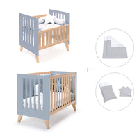 Minicuna convertible en cuna (7en1) madera/azul · Nexor Tre Blu denim C187RT-M4195