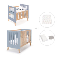 Minicuna convertible en cuna (7en1) madera/azul · Nexor Tre Blu denim C187RT-M4195