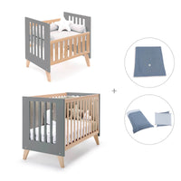 Minicuna convertible en cuna (7en1) madera/antracita · Nexor Tre Antracita C187RT-M5895