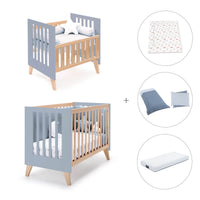 Minicuna convertible en cuna (7en1) madera/azul · Nexor Tre Blu denim C187RT-M4195