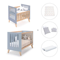 Minicuna convertible en cuna (7en1) madera/azul · Nexor Tre Blu denim C187RT-M4195