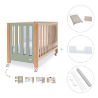 Cuna colecho 60x120 cm (5en1) madera/verde-oliva · Occa C166-M9556