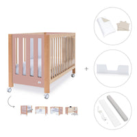 Cuna colecho 60x120 cm (5en1) madera/rosa · Occa C166-M9559