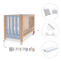 Cuna colecho 60x120 cm (5en1) madera/azul · Occa C166-M9541