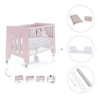 Cuna colecho 60x120 cm (5en1) rosa · Omni Due Flamingo C181D-M7742