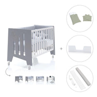 Cuna colecho 60x120 cm (5en1) blanco/antracita · Omni Due Antracita C181D-M7758