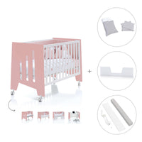 Cuna colecho 60x120 cm (5en1) rosa/blanco · Omni Due Quarzo C181D-M7759