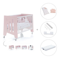 Cuna colecho 60x120 cm (5en1) rosa · Omni Due Flamingo C181D-M7742