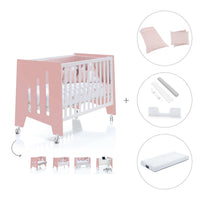Cuna colecho 60x120 cm (5en1) rosa/blanco · Omni Due Quarzo C181D-M7759