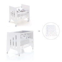 Minicuna 60x80 cm y cuna 60x120 cm (7en1) blanca · Omni Tre White C181T-M7700