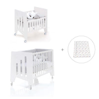 Minicuna 60x80 cm y cuna 60x120 cm (7en1) blanca · Omni Tre White C181T-M7700