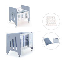 Minicuna 60x80 cm y cuna 60x120 cm (7en1) azul · Omni Tre Blu denim C181T-M7741