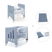 Minicuna 60x80 cm y cuna 60x120 cm (7en1) azul · Omni Tre Blu denim C181T-M7741