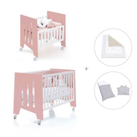 Minicuna 60x80 cm y cuna 60x120 cm (7en1) rosa · Omni Tre Quarzo C181T-M7759