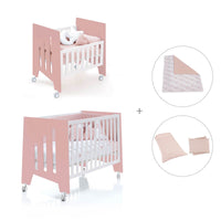 Minicuna 60x80 cm y cuna 60x120 cm (7en1) rosa · Omni Tre Quarzo C181T-M7759