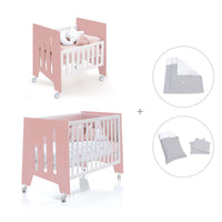 Minicuna 60x80 cm y cuna 60x120 cm (7en1) rosa · Omni Tre Quarzo C181T-M7759