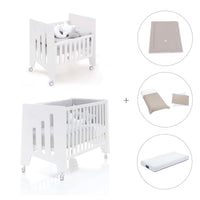 Minicuna 60x80 cm y cuna 60x120 cm (7en1) blanca · Omni Tre White C181T-M7700