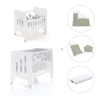 Minicuna 60x80 cm y cuna 60x120 cm (7en1) blanca · Omni Tre White C181T-M7700